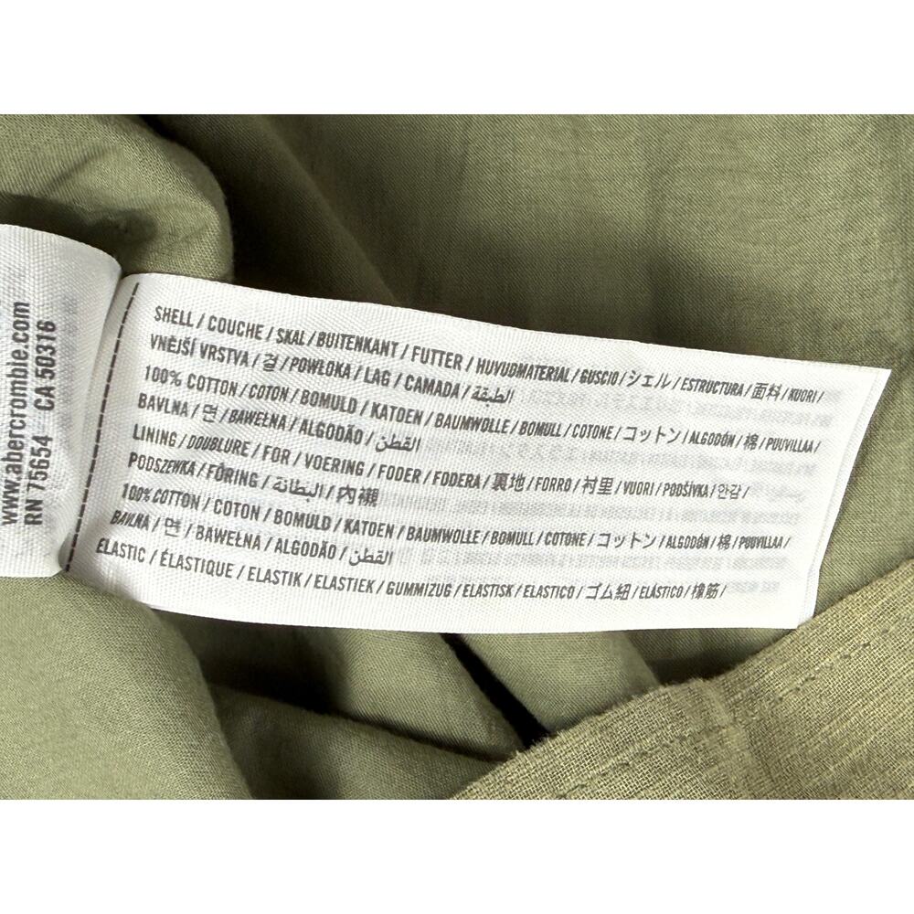 Abercrombie Fitch A&F Button Cami Dress Olive Green Small MP 100% Cotton. - Picture 10 of 13